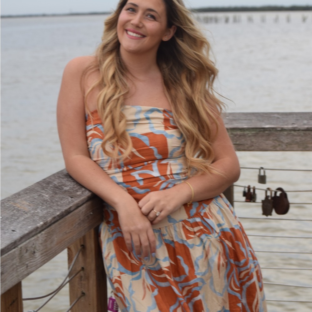 Peppermayo Floral Strapless Dress